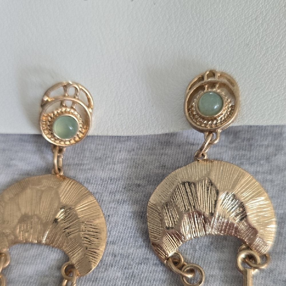 Free People Gold and Green Earrings - Picture 3 of 4